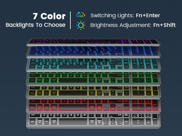 7 color backlight keyboard
