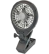 Treva 5 Inch Two Speed Battery &amp; USB Powered Clip On Fan - Slim and Portable Cooling Travel Fan w...
