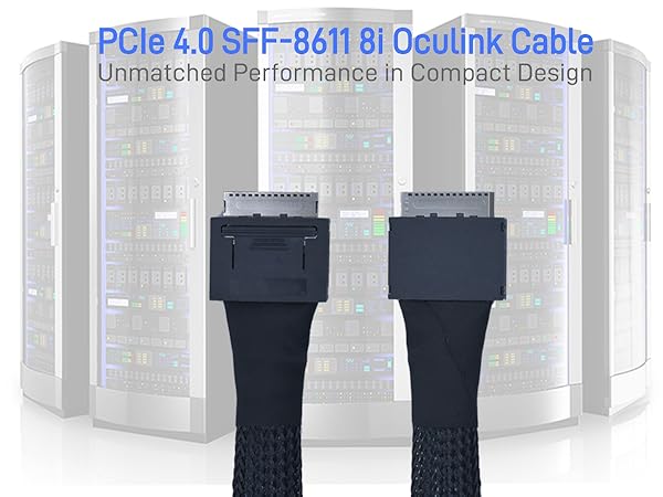 LetLinkSo Gen4 PCIe 4.0 Oculink SFF-8611 8i Connector Adapter Male Extension Cable
