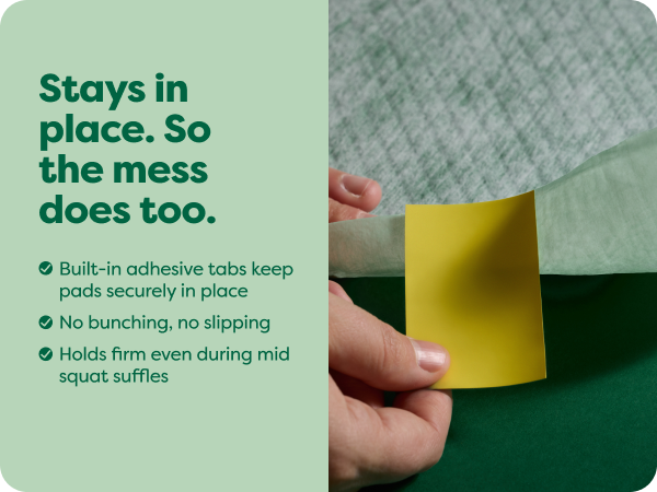 puppy pads with adhesive tabs