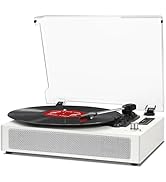 VinylsLink Record Player Bluetooth with Bulit-in Speaker Vintage Record Player with USB Recording...