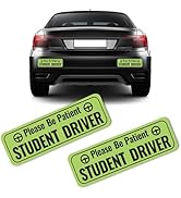 2PCS Student Driver Magnet for Car,Highly Reflective Student Driver Sticker for Car Door/Trunk/Ho...