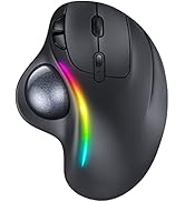 Trackball Mouse Wireless - Ergonomic Rollerball Mouse with RGB Backlit,(2.4G USB + Bluetooth) 3 W...