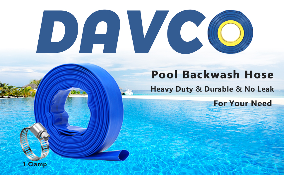 pool backwash hose with 1 clamp
