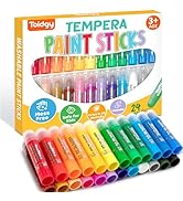 Toidgy Tempera Paint Sticks, 24 Classic Colors, Washable Solid Paint Sticks for Kids Toddlers, Pa...