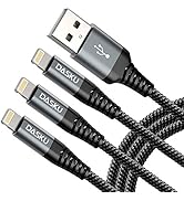 Dasku Lightning Cable 3ft 3Pack Nylon Braided Heavy Duty iPhone Charger Cord Black Compatible wit...