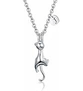 AILAAILA Kitty Cat Necklace for Girls | Heart Initial Letter Necklace | Stainless Steel Pendant J...