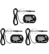 MELIFE Accurate Aquarium Thermometer, LCD Digital Fish Tank Thermometer with 2 Suction Cups, Prob...
