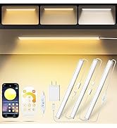 MATICOD Under Cabinet Lights, Dimmable White LED Under Cabinet Lighting Closet Lights with Blueto...