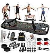 LALAHIGH Portable Home Gym System: Large Compact Push Up Board, Pilates Bar &amp; 20 Fitness Accessor...
