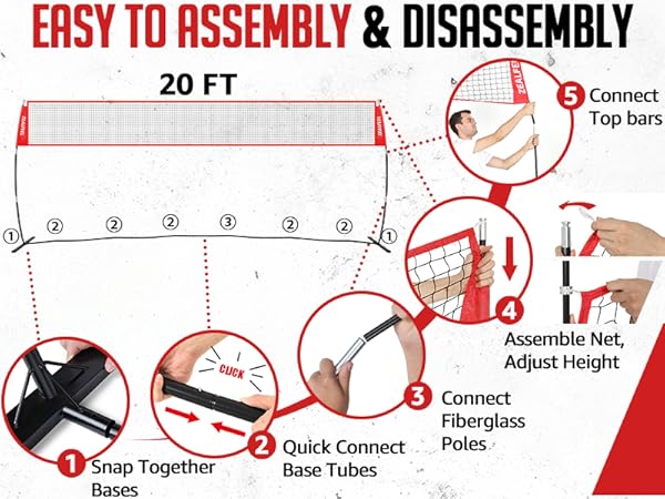 Easy to Assembly &amp; Disassembly volleyball net