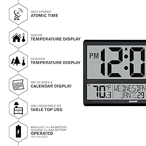 wall clock office classroom garage senior older EZ easy clocks batteries battery power