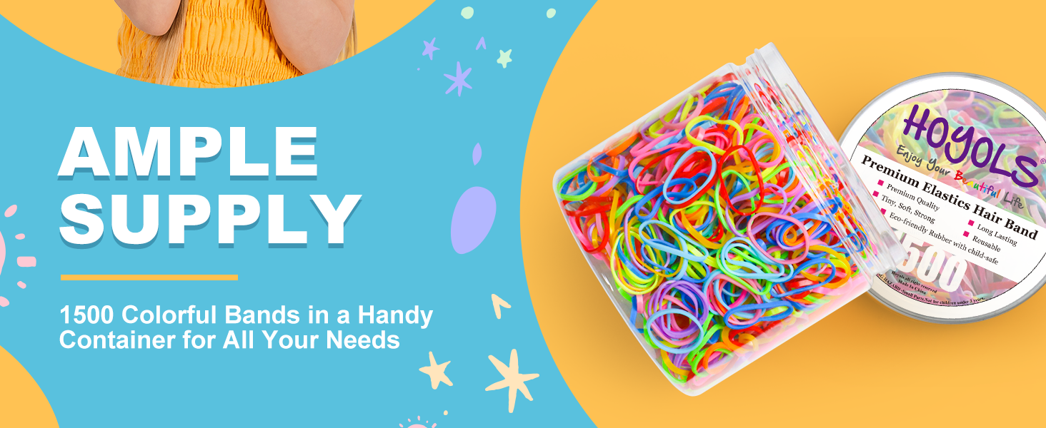 Baby Hair Ties Hair Rubber Bands for Toddler Infants Kids Girls Thin Small Hair Elastics TPU 1500