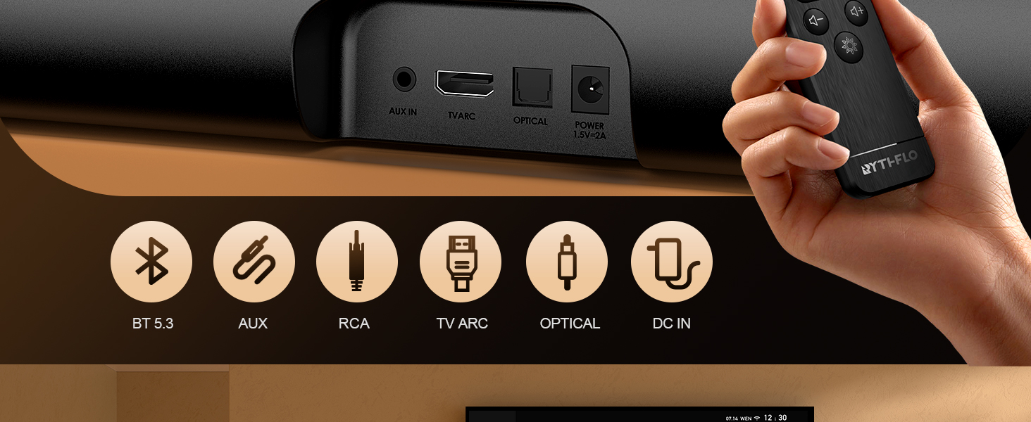 Rythflo wireless sound bar for smart tv