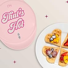 waffle maker mini belgian removable plates heart cast iron double temperature non-stick cool touch