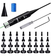 MOSANDON Professional Laser Barrel Sight Kit with 32 Adapters,Full Caliber Adapters Red &amp; Green L...