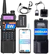 Baofeng UV-5R Ham Radio Handheld High Power Two Way Radio 3800mAh Battery Walkie Talkies with Ear...