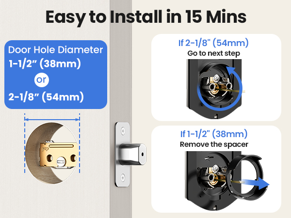 Automatically detects left- and right-handed doors.