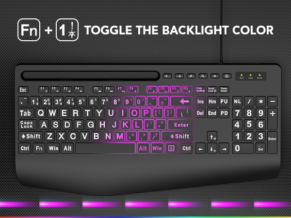 lighted computer keyboard