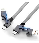 2Pack 4 in 1 USB C Cable Lightning Cable [60W Fast Charging], 3FT Flat Braided USB C to USB C Cha...