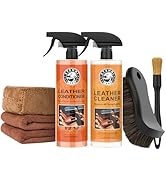 Stemni Leather Cleaner and Conditioner Kit, Leather Care Kit with Horse Hair Cleaning Brush - Saf...