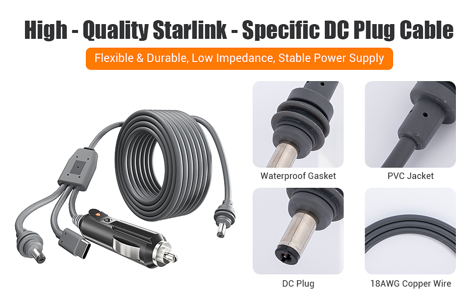 16.4FT/5M 6.5FT/2M-3 in 1 Starlink Mini