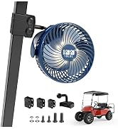 10L0L Golf Cart Fan for All Golf Carts with 56Hrs Runtime - 8000mAh Battery, 3-Speed Cooling, Bui...