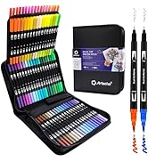 Artecho 72 Colors Markers for Adult Coloring Books No Bleeding, Dual Tip Markers for School, Fine...