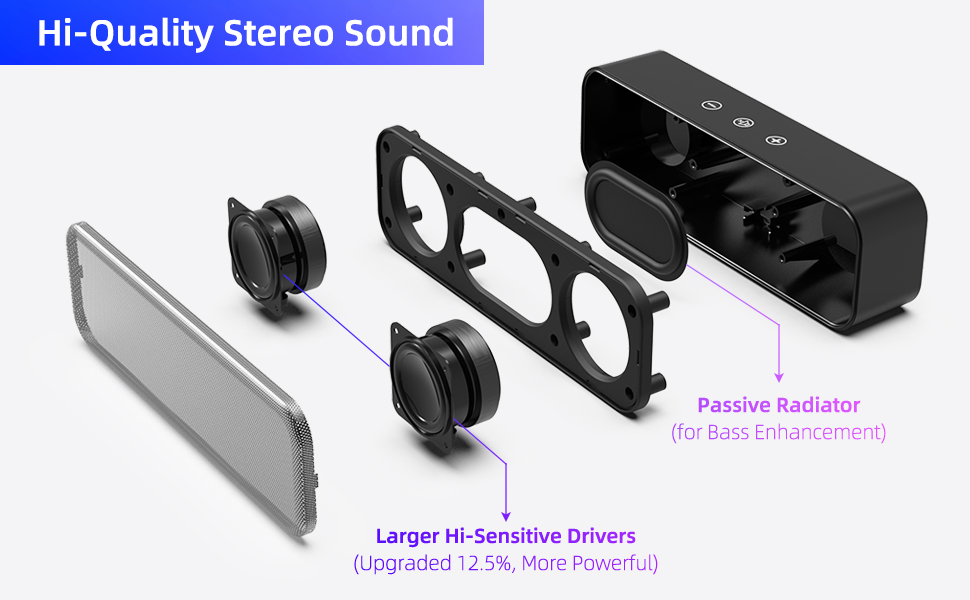 Upgraded to Powerful Speaker Driver