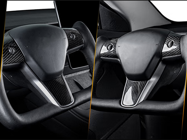 Yoke Steering Wheel for Model 3/Y-2017-2023 Personalized, Modified Real Carbon Fiber Steering Wheel