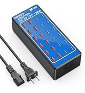 USB Charger Block, USB C Charger Station, Multi usb charging station, 100W (20A) 24 Port Desktop ...