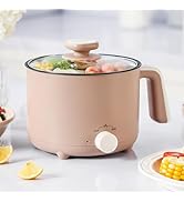 KERZION Hot Pot Electric 1.5L, Portable Ramen Non-Stick Cooker for Noodles, Soup, Oatmeal, Ramen ...