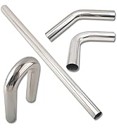 FGJQEFG 2 Inch DIY Custom Mandrel Exhaust Pipe Tube Pipe, 40 Inch Straight Pipe, 2''OD Straight &amp;...