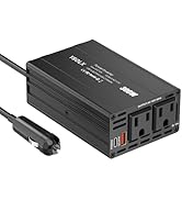 YSOLX 300W Car Power Inverter, Cigarette Lighter Adapter to Wall Plug DC 12V to 110V AC Car Inver...