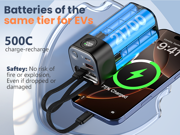 tsa airline approved power bank with built in cable smallest rechargeable fast
