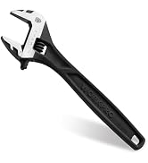 WORKPRO 10" Adjustable Wrench, Black Oxide Wrench 10 Inch with Inch/Metric Scale, Premium Cr-V Steel