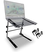 AxcessAbles DJ Laptop Stand with DJ Table Clamps | 9.25"-14" Adjustable DJ Stand for Audio Mixer|...