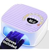 LIMEGIRL UV LED Nail Lamp Kit for Gel Polish Professional Fast Curing Purple Dryer Light Set with...