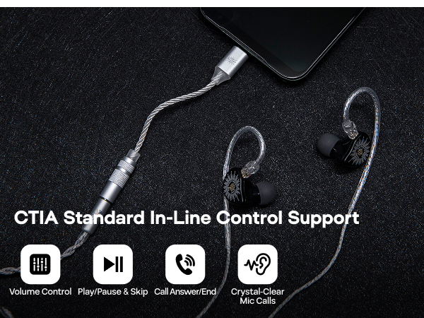 Linsoul Kiwi Ears AD1 Type-C to 3.5mm Female Headphone DAC Adapter Cable