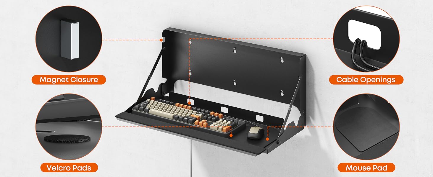 flip down keyboard wall mount