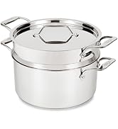 All-Clad Simply Strain Stainless Steel Stockpot, Multipot With Insert &amp; Lid, 8 Quart, Induction, ...