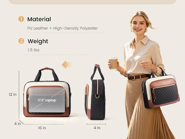 LOVEVOOK Laptop Briefcase for Women, Computer Messenger Shoulder Bags 
