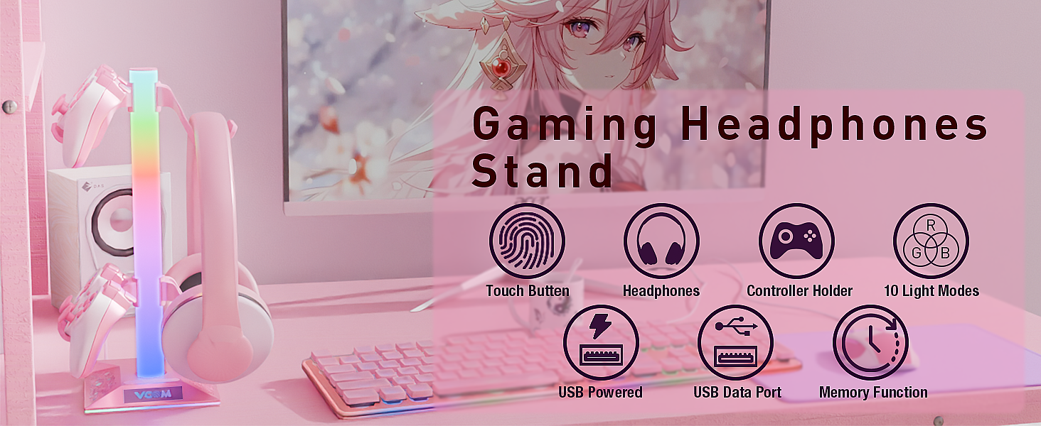 RGB Gaming Headphones Stand