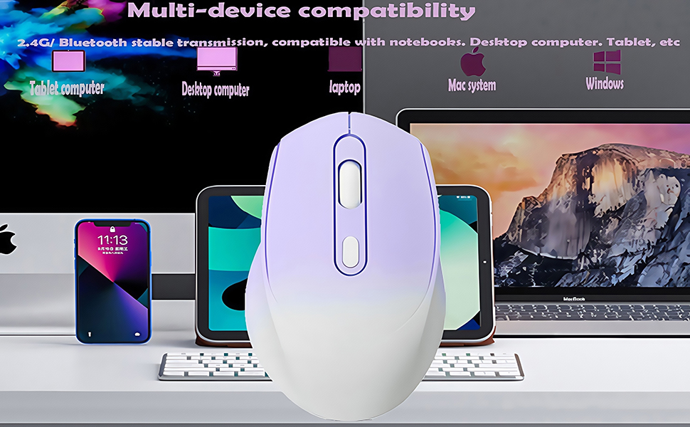 Wireless Gradient Color Rechargable Mouse ,
