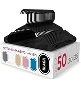 Sharpty Plastic Hangers Clothes Hangers for Clothing, Closet, Coats &amp; Shirts - Notched, Durable, ...