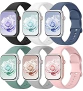 6 Pack Sport Bands Compatible with Apple Watch Bands 38mm 40mm 41mm 42mm 44mm 45mm 46mm 49mm for ...