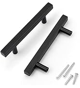 KNOBWELL 20 Pack 5-3/5" Black Square Cabinet Pulls Drawer Handles, Stainless Steel Cabinet Handle...