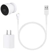 Power Adapter for Google Nest Cam Outdoor or Indoor, Battery - 10ft/3m Flat Weatherproof Outdoor ...