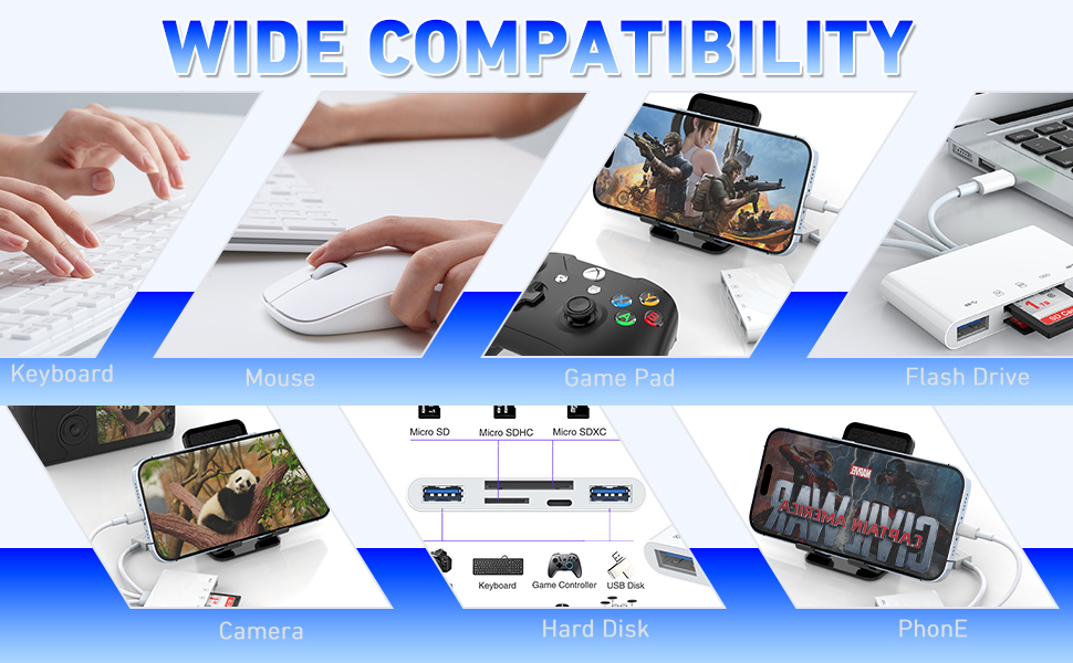 Multi 5-in-1 SD TF Memory Card Reader