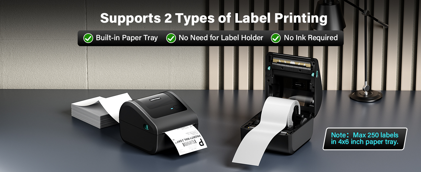 Bluetooth Shipping Label Printer, D450 Thermal Label Printer for Address Postage Small Business